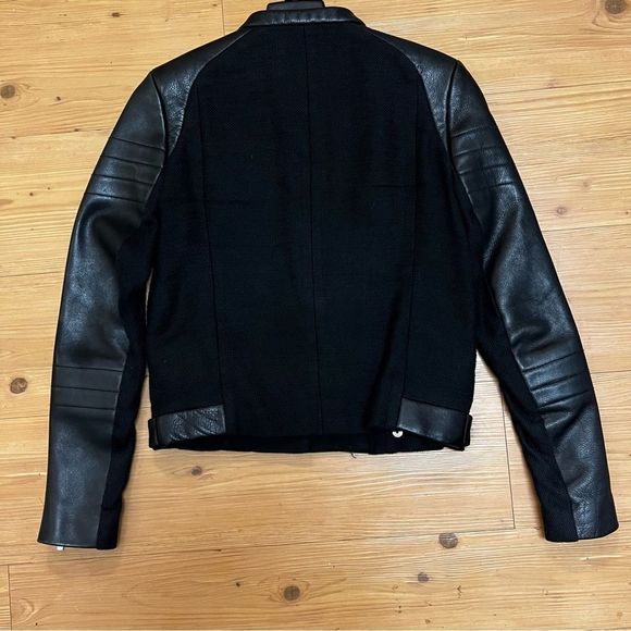 90. Maje Moto Leather Biker Jacket - Picture 3 of 4